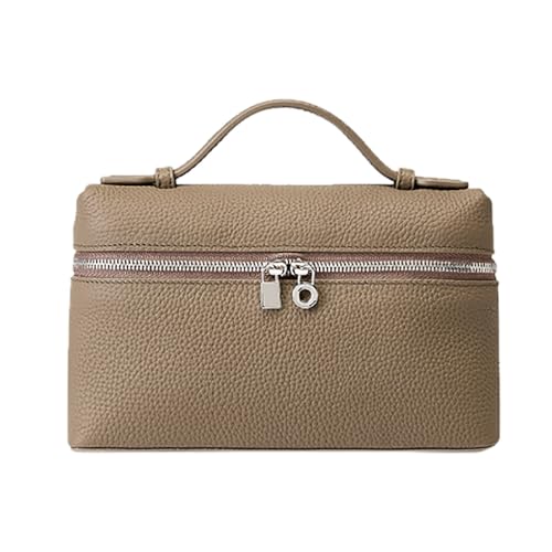 Vhersily 2025 Angebote - Damenhandtasche aus echtem Leder mit Nischen-Temperament, tragbare Lunchtasche, einfache Umhängetasche mit Schultergurt aus Rindsleder der ersten Schicht, grau, Einheitsgröße von Vhersily