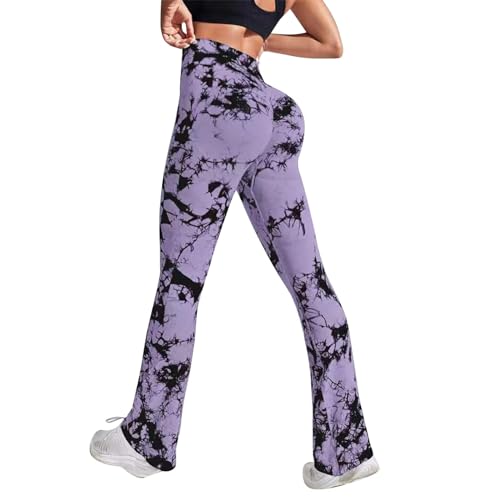 Vhersily Damen-Leggings Push Up Hohe Taille Sportleggings Anti-Cellulite Blickdicht Hose Fitnessstudio Yoga Fitness Jogging Up Booty Scrunch Abnehmen, violett, S von Vhersily