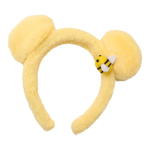 Vhjlfig Bärenstirnband - weiche Plüsch -Cartoon -Kopfbedeckung | Ergonomische Bärenohren Stirnband für Frauen Frauen ausgehende Camping -Reise -Dinner -Festival Dating -Versammlung von Vhjlfig