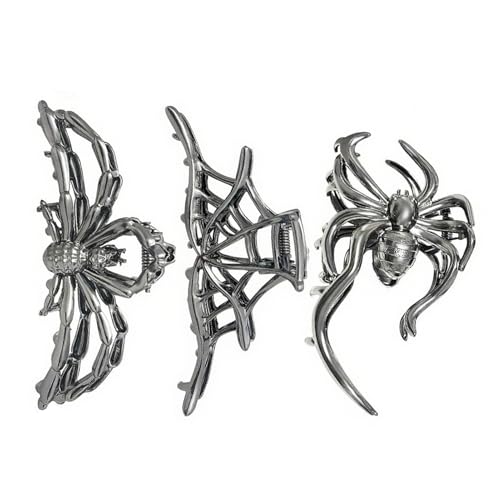 Vhjlfig Gruselige Haarklammern - Kreative Goth Metall Klaue Spange | 3 Teile Halloween Totenkopf Spinne Haarklammer Für Frauen Und Mädchen Bühnenperformance Cosplay Für Zuhause Und Schule von Vhjlfig