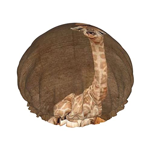 Duschhaube, Giraffen-Motiv, Badekappe, wasserdicht, wiederverwendbar, Duschhut für Damen und Herren, Haar-Badekappen Duschhaube, Giraffen-Motiv, Badekappe, wasserdicht, wiederverwendbar, Duschhut für Damen und Herren, Haar-Badekappen von VhoMes