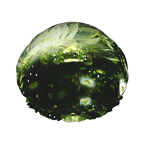 Duschhaube, Lotus auf Wasser, bedruckt, Badekappe, wasserdicht, wiederverwendbar, Duschhut für Damen und Herren, Haar-Badekappen Duschhaube, Lotus auf Wasser, bedruckt, Badekappe, wasserdicht, wiederverwendbar, Duschhut für Damen und Herren, Haar-Badekappen von VhoMes