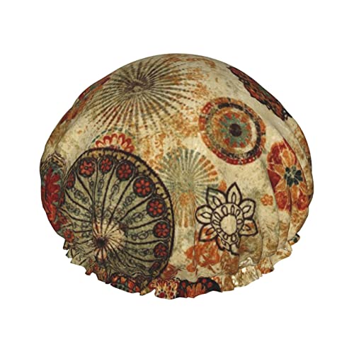 Duschhaube, Medaillon, mehrfach bedruckt, Badekappe, wasserdicht, wiederverwendbar, Duschhut für Damen und Herren, Haar-Badekappen Duschhaube, Medaillon, mehrfach bedruckt, Badekappe, wasserdicht, wiederverwendbar, Duschhut für Damen und Herren, Haar-Badekappen von VhoMes