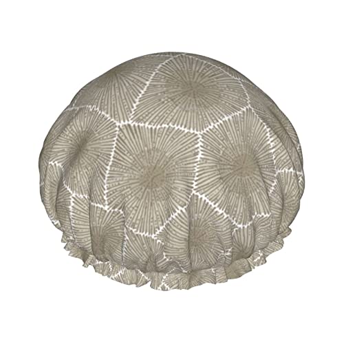 Duschhaube, Petoskey Stone bedruckte Badekappe, wasserdicht, wiederverwendbar, Duschhut für Damen und Herren, Haar-Badekappen von VhoMes