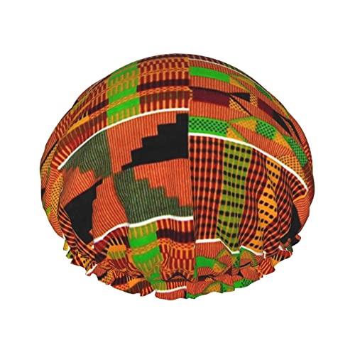 Duschhaube, afrikanisches Ethno-Muster, bedruckt, Badekappe, wasserdicht, wiederverwendbar, Duschhut für Damen und Herren, Haar-Badekappen von VhoMes