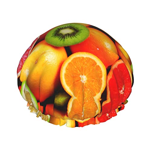 Duschhaube, frisches Obst, bedruckt, Badekappe, wasserdicht, wiederverwendbar, Duschhut für Damen und Herren, Haar-Badekappen Duschhaube, frisches Obst, bedruckt, Badekappe, wasserdicht, wiederverwendbar, Duschhut für Damen und Herren, Haar-Badekappen von VhoMes