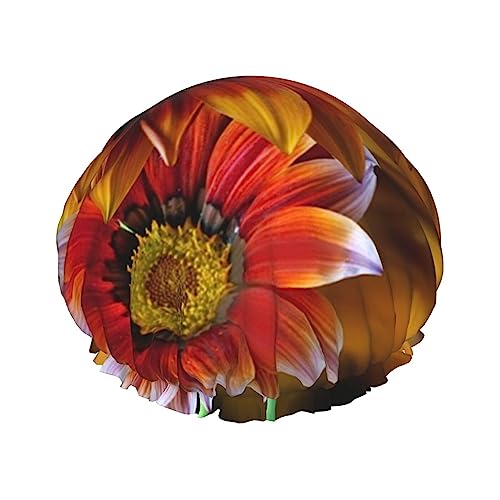 Duschhaube, rote Sonnenblume, bedruckt, Badekappe, wasserdicht, wiederverwendbar, Duschhut für Damen und Herren, Haar-Badekappen Duschhaube, rote Sonnenblume, bedruckt, Badekappe, wasserdicht, wiederverwendbar, Duschhut für Damen und Herren, Haar-Badekappen von VhoMes