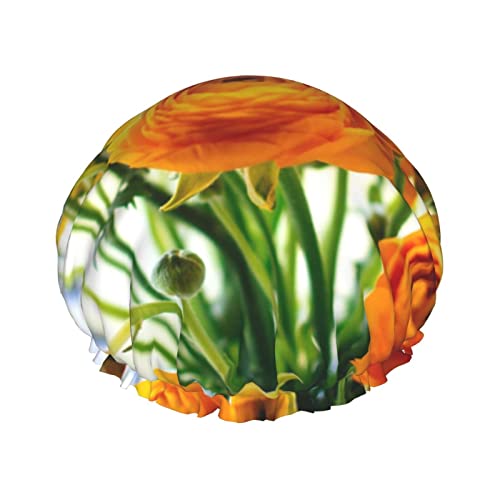 Duschhaube, schöne Blume, bedruckt, Badekappe, wasserdicht, wiederverwendbar, Duschhut für Damen und Herren, Haar-Badekappen Duschhaube, schöne Blume, bedruckt, Badekappe, wasserdicht, wiederverwendbar, Duschhut für Damen und Herren, Haar-Badekappen von VhoMes