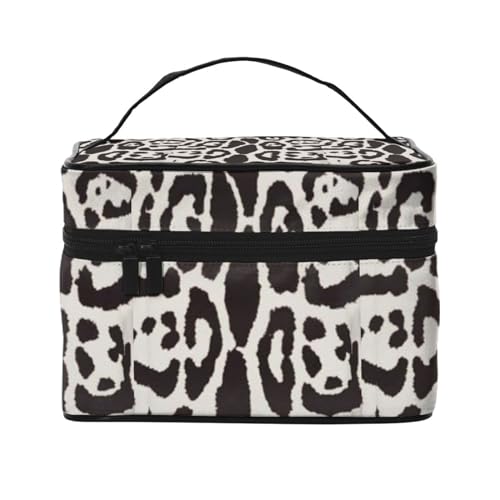 Make-up-Tasche, große Kosmetiktasche, tragbare Reisetasche, Leder, wasserdicht, für Damen und Mädchen,Leoparden-Tierdruck von VhoMes
