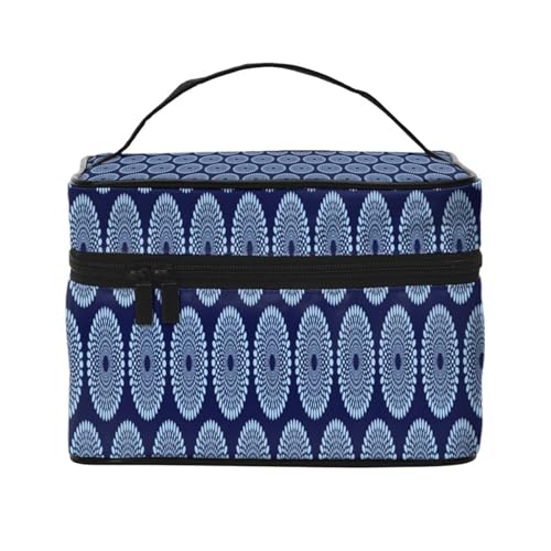 Make-up-Tasche, große Kosmetiktasche, tragbare Reisetasche, Leder, wasserdicht, für Damen und Mädchen,Textilmode Afrikanischer Druckstoff Abstrakte Schönheit von VhoMes