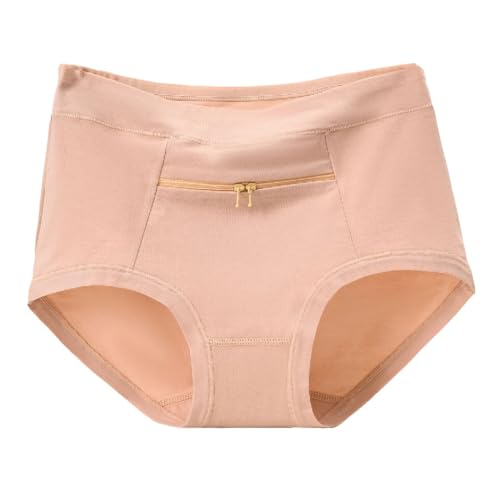 Taschenunterwäsche für Frauen mit Versteckter Geheimtasche Travel Boxer Brief Compression Shorts 4er Packs (Color : Style6, Size : M) von VhoMes