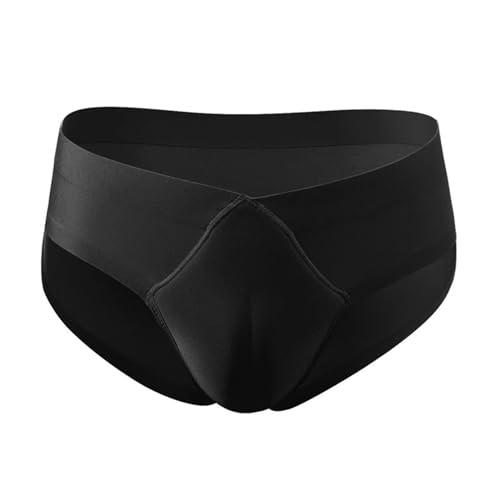 VhoMes Realistische Weibliche Unterwäsche für Männer Versteckte Gaffer Schlüpfer Formgebung Transgender Sexy Low Rise Camel Toe Slip (Color : Schwarz, Size : XXL) von VhoMes