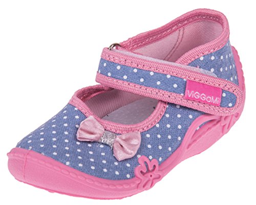 Vi-GGa-Mi Jungen Mädchen AGATKA Slipper, Grey dots, 20 EU von Vi-GGa-Mi