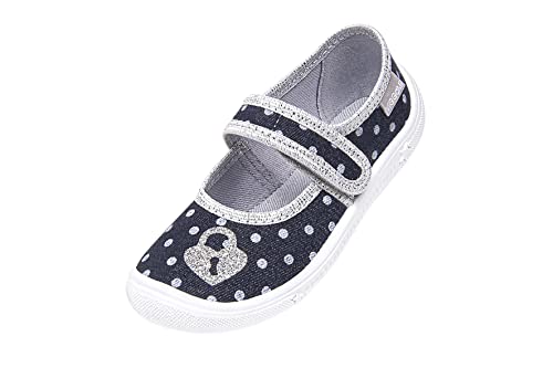 Vi-GGa-Mi Jungen Mädchen Diana DOTS Slipper, Jeans, 26 EU von Vi-GGa-Mi