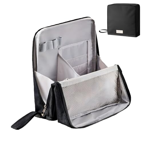 Stehende Make-up-Tasche, Tragbare Mehrzweck-Kosmetiktasche Mit Großem Fassungsvermögen Und Platz Für Pinsel Und Spiegel, Reise-Make-up-Organizer, Make-up-Etui (Black) von ViCUULY
