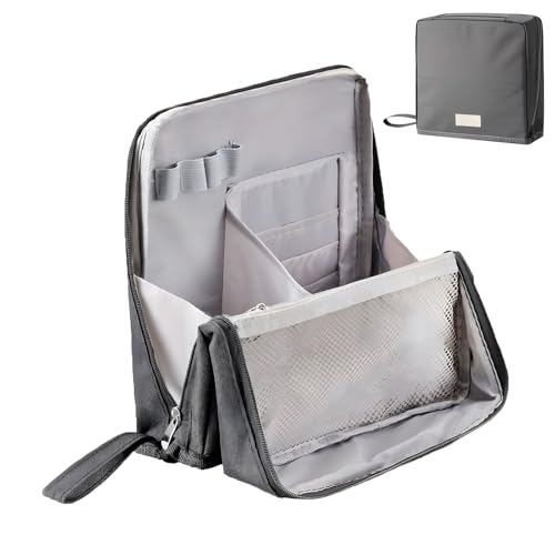 Stehende Make-up-Tasche, Tragbare Mehrzweck-Kosmetiktasche Mit Großem Fassungsvermögen Und Platz Für Pinsel Und Spiegel, Reise-Make-up-Organizer, Make-up-Etui (Gray) von ViCUULY