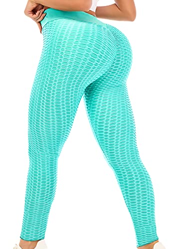 ViCherub Leggings mit hoher Taille für Frauen, zum Anheben, TIK Tok Yogahose, Workout, Anti-Cellulite, Bauchkontrolle, Strumpfhose, mintgrün, 3X-Groß von ViCherub