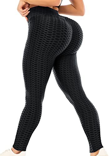 ViCherub TIK Tok Trainings-Leggings für Damen, hohe Taille, Yogahose, Bauchkontrolle, Scrunch, Po, Fitnessstudio, Booty Strumpfhose, Schwarz, 4X-Groß von ViCherub