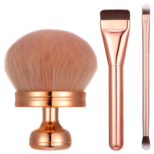 Extra großer Selbstbräunungs-Make-up-Pinsel, 3 Stück, Selbstbräunerpinsel für Körper und Gesicht, Selbstbräuner-Rückenapplikator, Bräuner-Applikator-Set, Gesichts-Foundation-Lidschatten-Make-up-Pinsel von ViEinkaufen