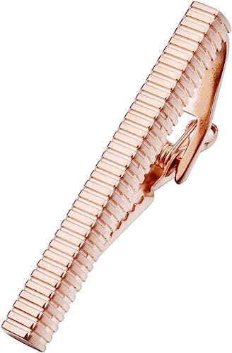 ViLLeX Krawattenklammern für Herren, Optionen Krawattennadel for Herren, glänzender Verschluss, Krawattenklammer for Herren mit Box (Farbe: Gun) (Color : Rose Gold) von ViLLeX