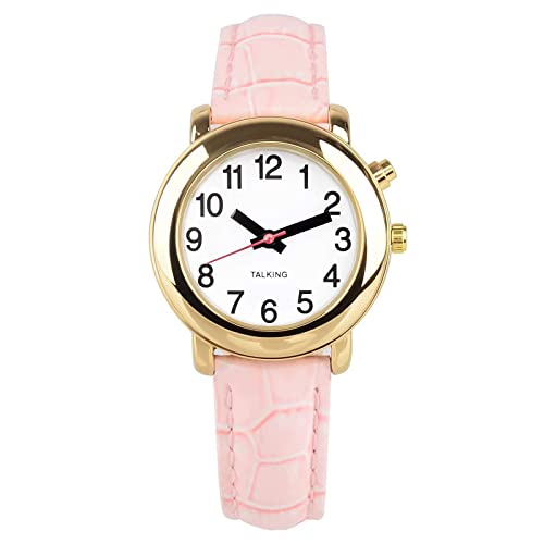 Sprechende Armbanduhr für Damen, sehr dünn, mit klarer und lauter Stimme, spricht Zeit, Datum oder Weckzeit für ältere Menschen, Sehbehinderte oder Jalousien.Weißes Zifferblatt, Schwarze Ziffern Sprechende Armbanduhr für Damen, sehr dünn, mit klarer und lauter Stimme, spricht Zeit, Datum oder Weckzeit für ältere Menschen, Sehbehinderte oder Jalousien.Weißes Zifferblatt, Schwarze Ziffern von ViLoSa