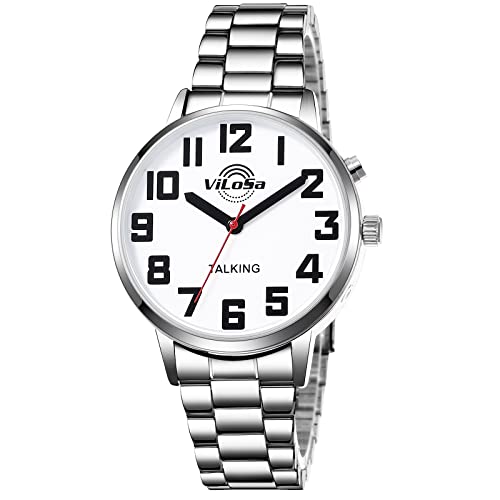 ViLoSa German Mens Talking Watch Speaks The Time, Date or Alarm time for Elderly, Impaired Sight or Blind von ViLoSa
