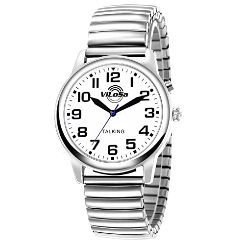 ViLoSa Deutsch Sprechende Herren Armbanduhr I Datum- und Zeitansage I Für Blinde, Senioren und Demenzkranke-German Unisex Talking Watch Speaks The Time, Date or Alarm time for Elderly von ViLoSa