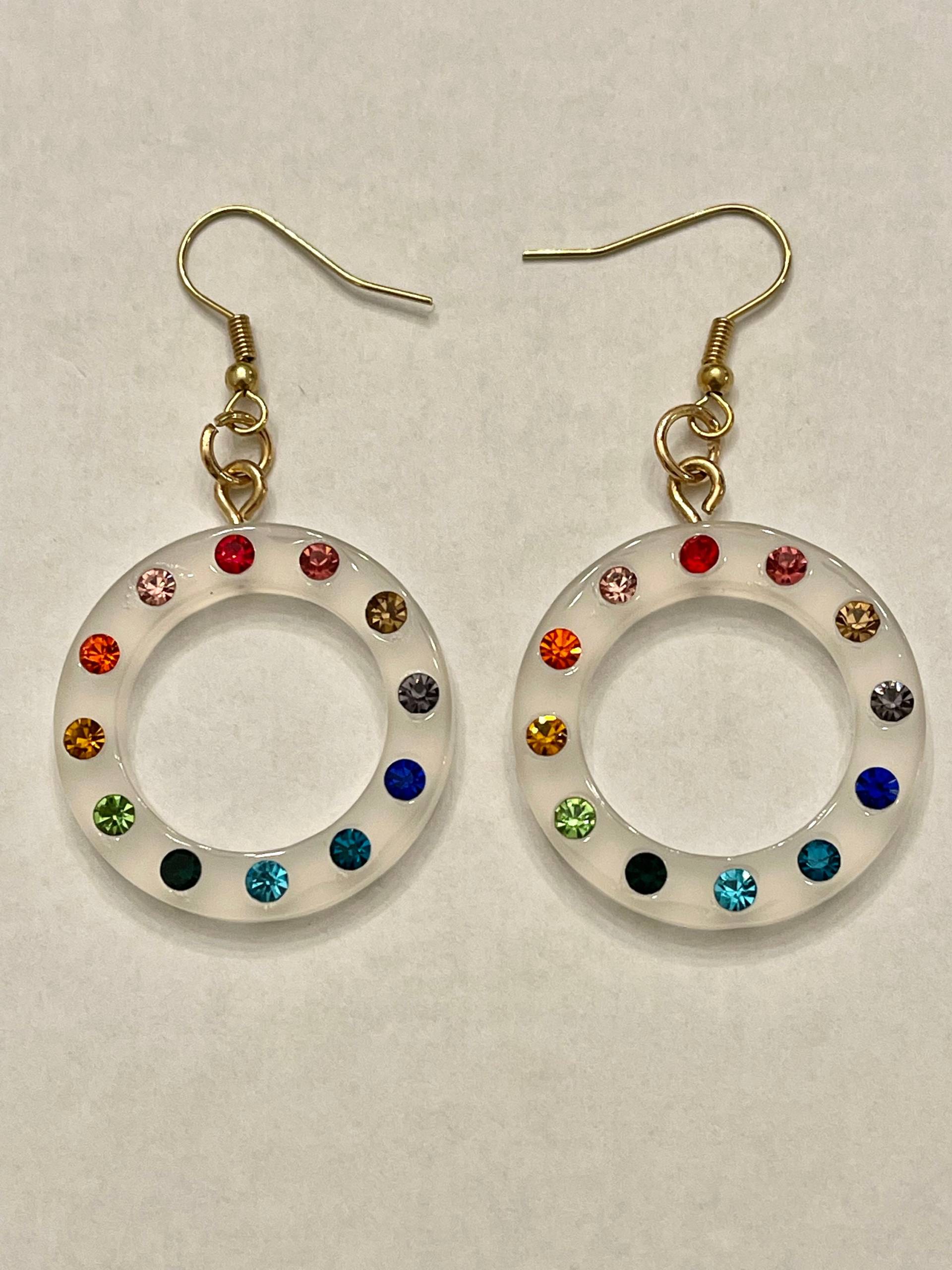 Regenbogen Strass Hoop Ohrringe, Schmuck, Ohrringe Für Sie, Damen Baumeln Regenbogen Strass Hoop Ohrringe, Schmuck, Ohrringe Für Sie, Damen Baumeln von ViViDesignsBoHo