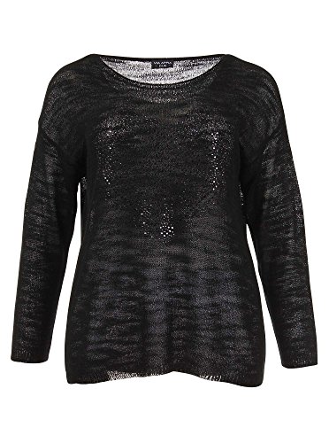 Via Appia Due Damen Pullover U-BOOT 1/1 ARM SCHMUCK, Einfarbig, Gr. 46, Schwarz (SCHWARZ 100) von Via Appia Due