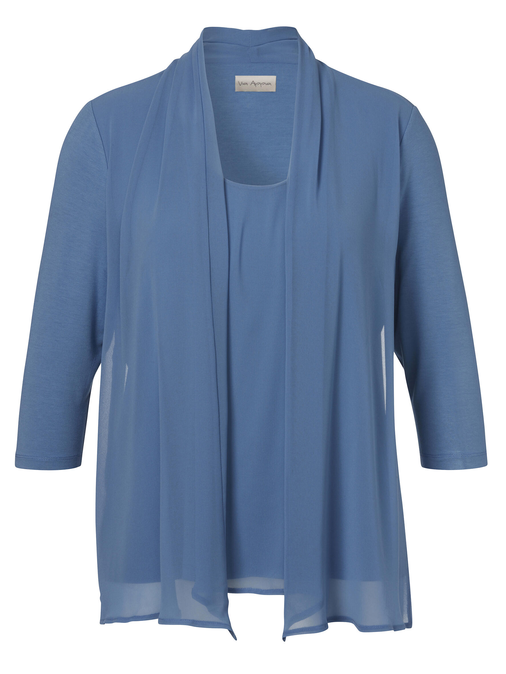 Via Appia - Bluse 2 in 1 Rundhals 3/4 Arm bleu - Gr. - 40 von Via Appia