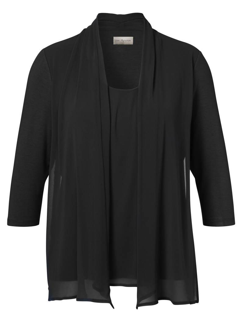 Via Appia - Bluse 2 in 1 Rundhals 3/4 Arm schwarz - Gr. - 42 von Via Appia