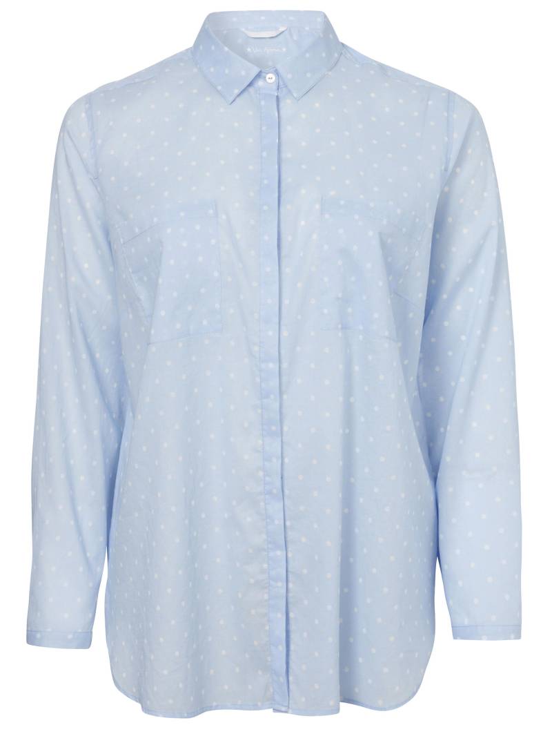 Via Appia - Bluse Hemdkragen 1/1 Arm Druck hellblau / ecru - Gr. - 46 von Via Appia