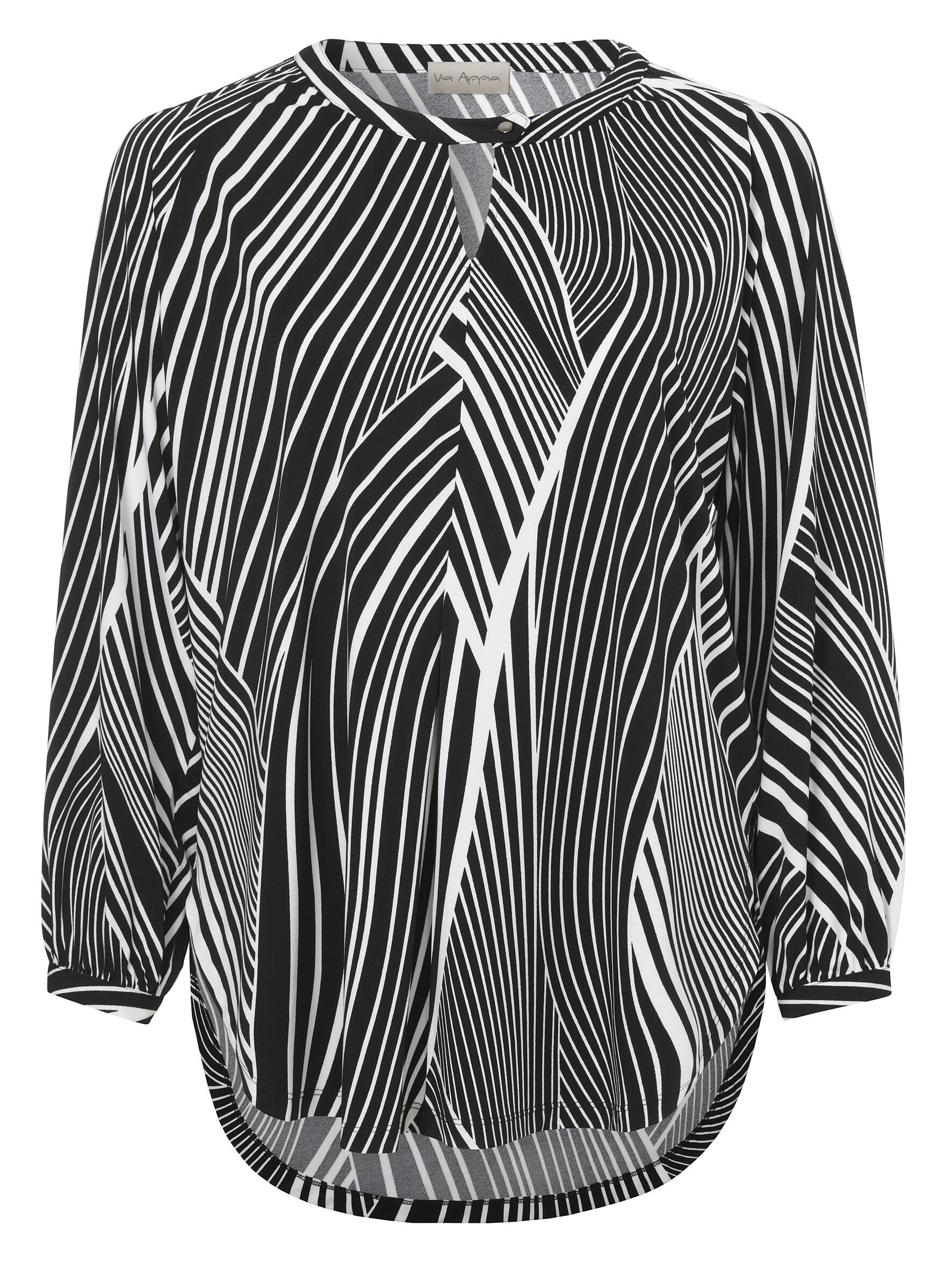 Via Appia - Bluse Rundhals 1/1 Arm Druck schwarz / ecru - Gr. - 46 von Via Appia