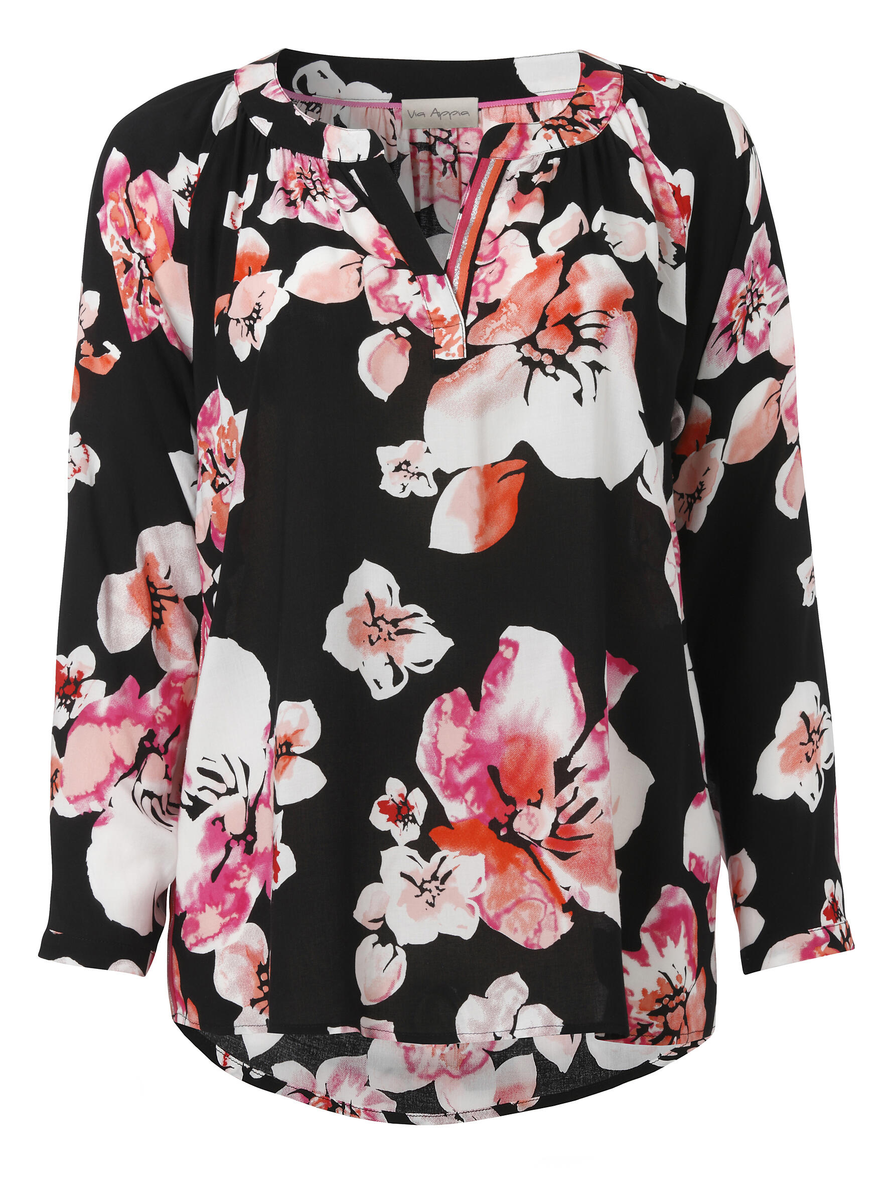 Via Appia - Bluse Rundhals 1/1 Arm Druck schwarz multicolor - Gr. - 38 von Via Appia