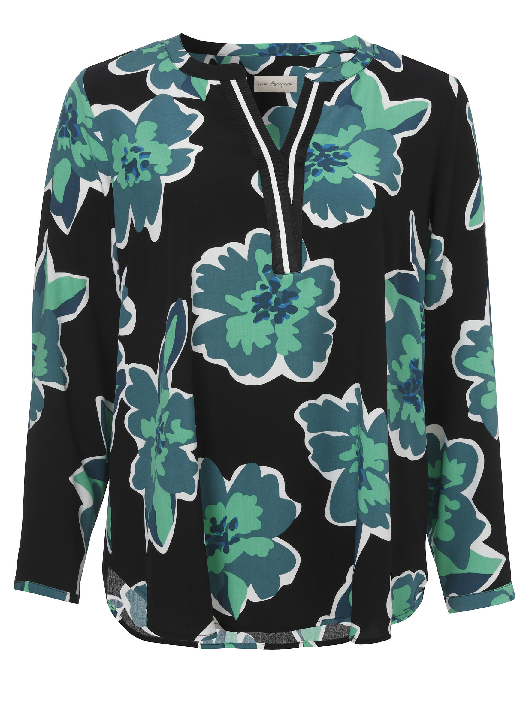 Via Appia - Bluse Rundhals 1/1 Arm Druck schwarz multicolor - Gr. - 42 von Via Appia