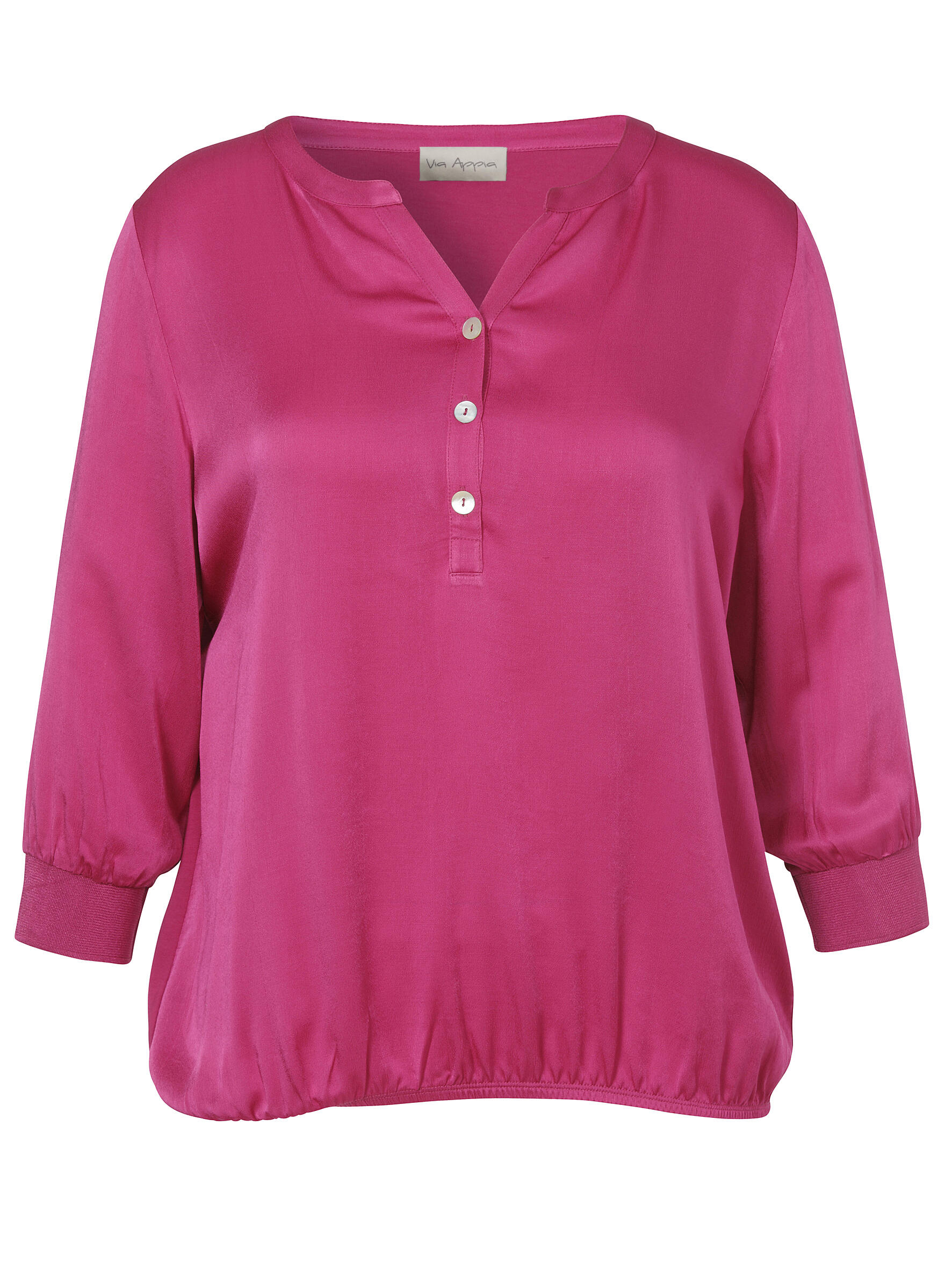 Via Appia - Bluse V-Ausschnitt 3/4 Arm magenta - Gr. - 46 von Via Appia
