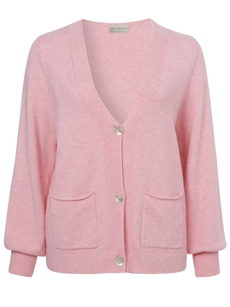 Via Appia - Jacke V-Ausschnitt 1/1 Arm Knöpfe Taschen rosa melange - Gr. - 46 von Via Appia
