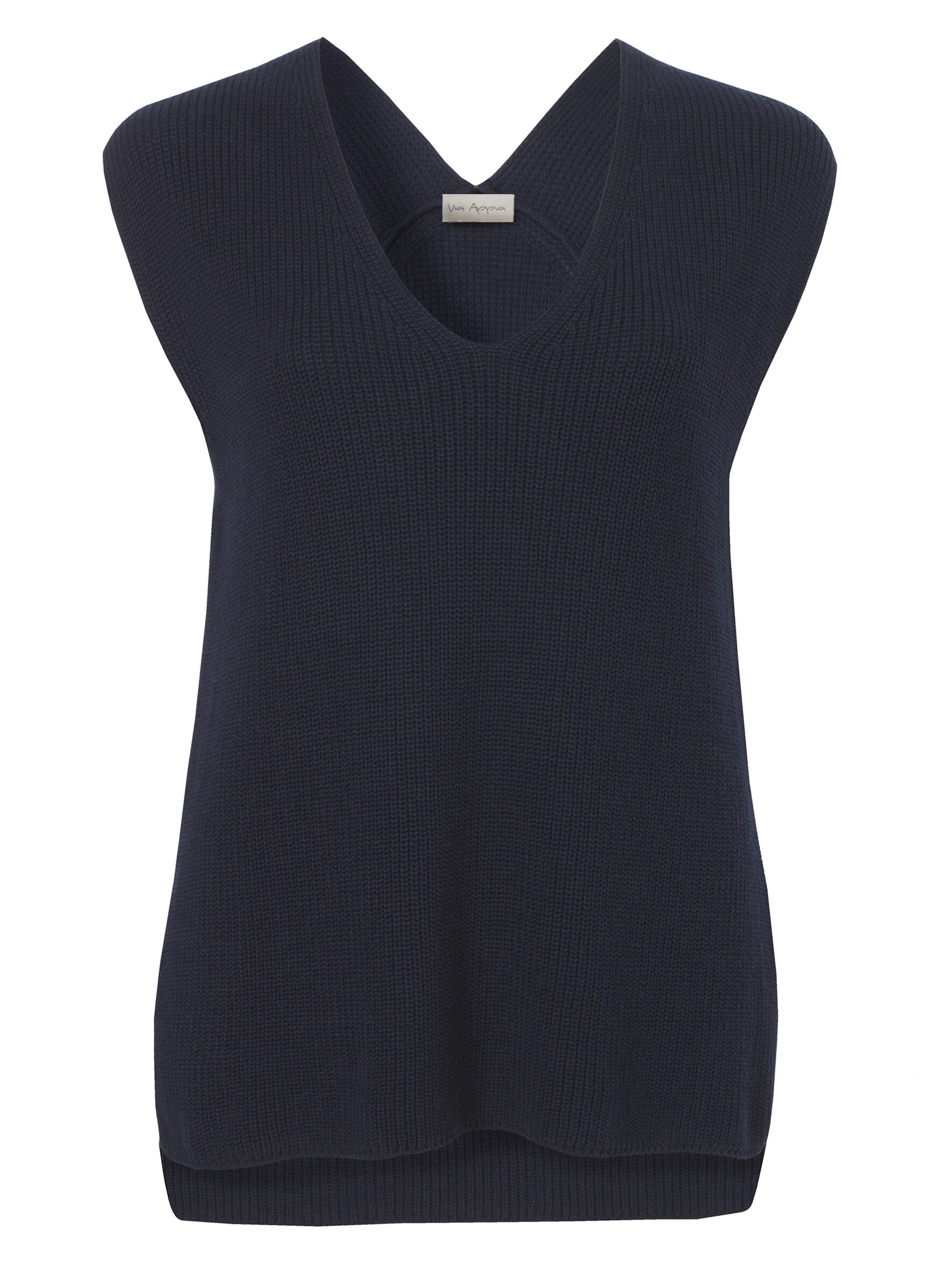 Via Appia - Pullunder V-Ausschnitt Struktur marine - Gr. - 42 von Via Appia