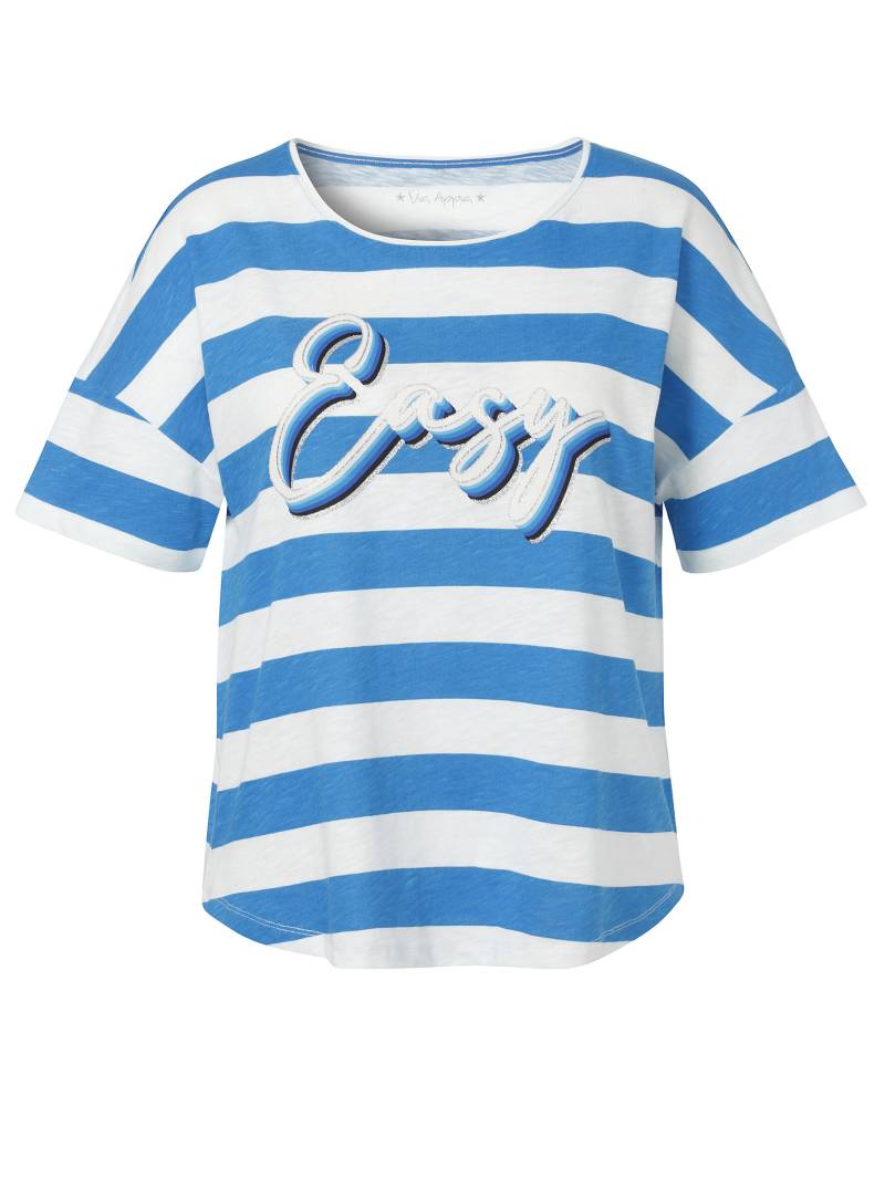 Via Appia - T-Shirt Rundhals 1/2 Arm Ringel Motiv türkis multicolor - Gr. - 42 von Via Appia