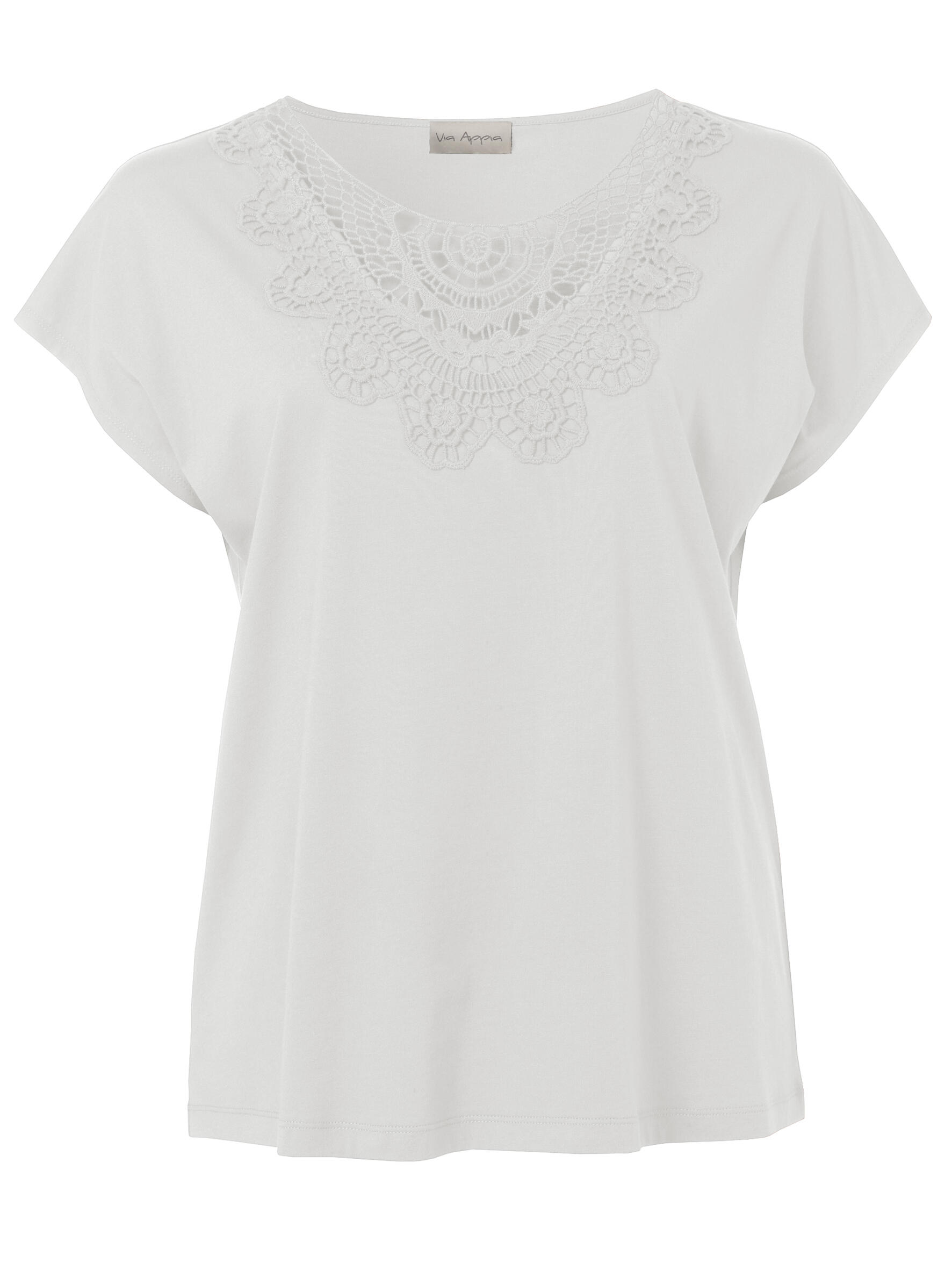 Via Appia - T-Shirt Rundhals 1/2 Arm Spitze ecru - Gr. - 40 von Via Appia