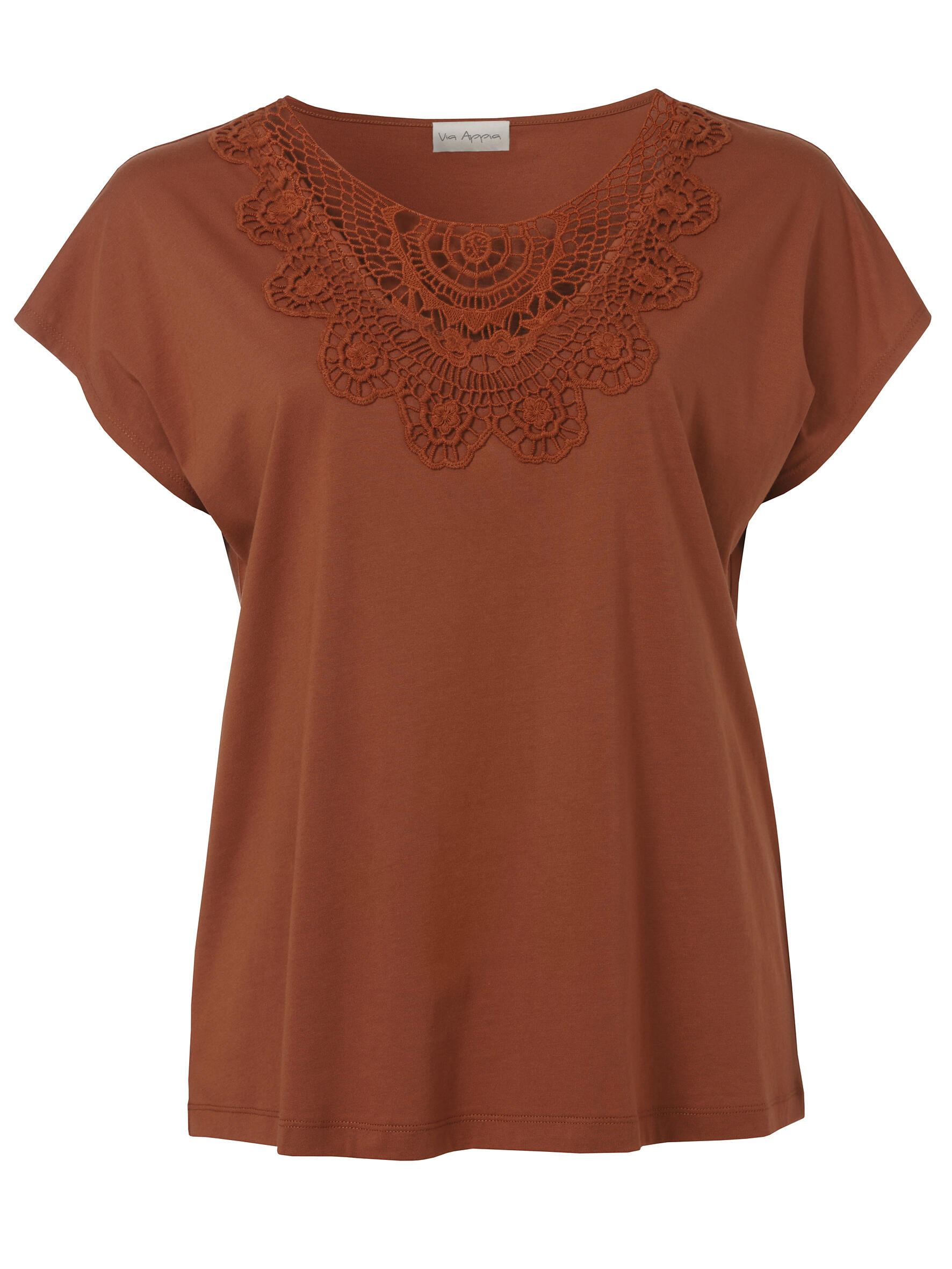 Via Appia - T-Shirt Rundhals 1/2 Arm Spitze kupfer - Gr. - 40 von Via Appia