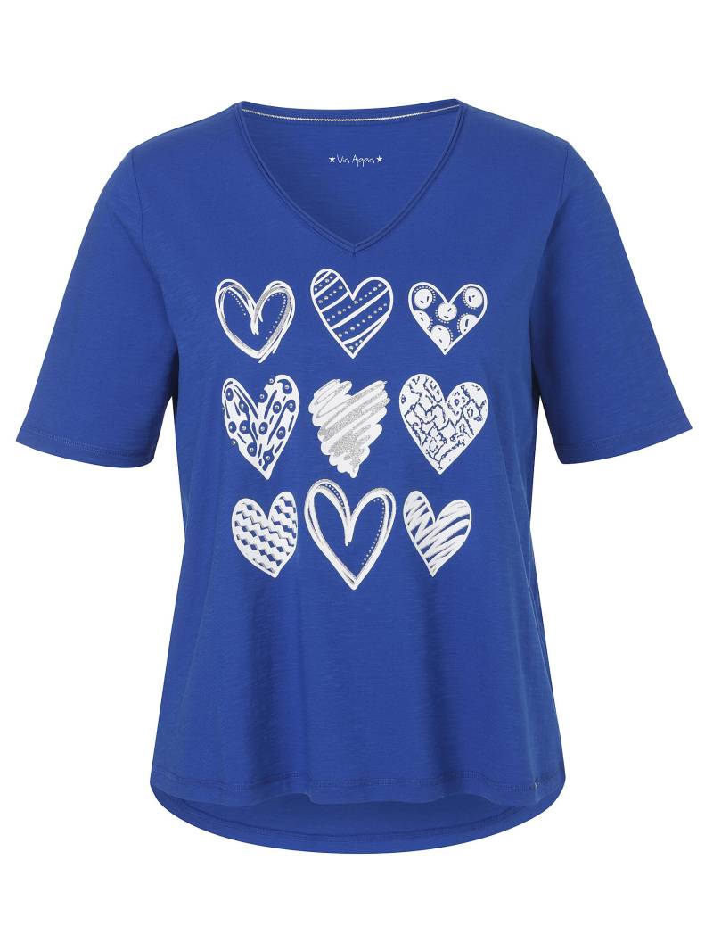 Via Appia - T-Shirt V-Ausschnitt 1/2 Arm Motiv kobalt multicolor - Gr. - 44 von Via Appia