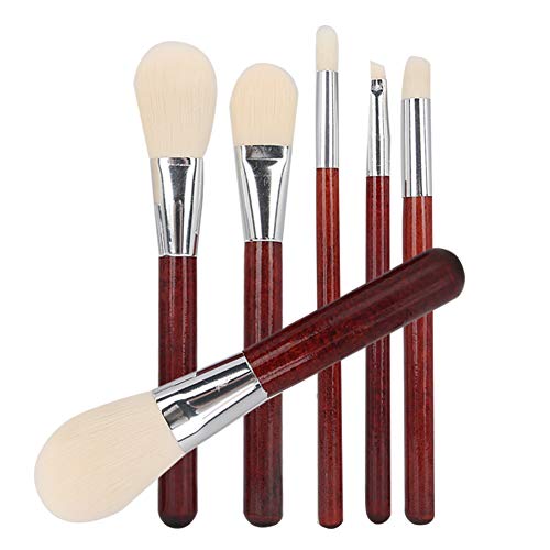 Make-up Pinsel Set, 6 Stück Professional Blusher Loose Powder Nasspulver Augenhöhle Augenbrauen Lidschatten Kosmetikpinsel Tool Kits, Imitation Redwood Pinsel Griff Pinsel von ViaGasaFamido