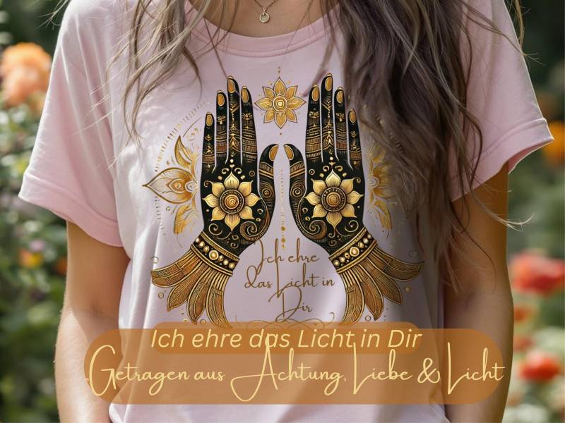 Damen T-Shirt - Ich Ehre Das Licht in Dir Bio Baumwolle von ViaVitaGold