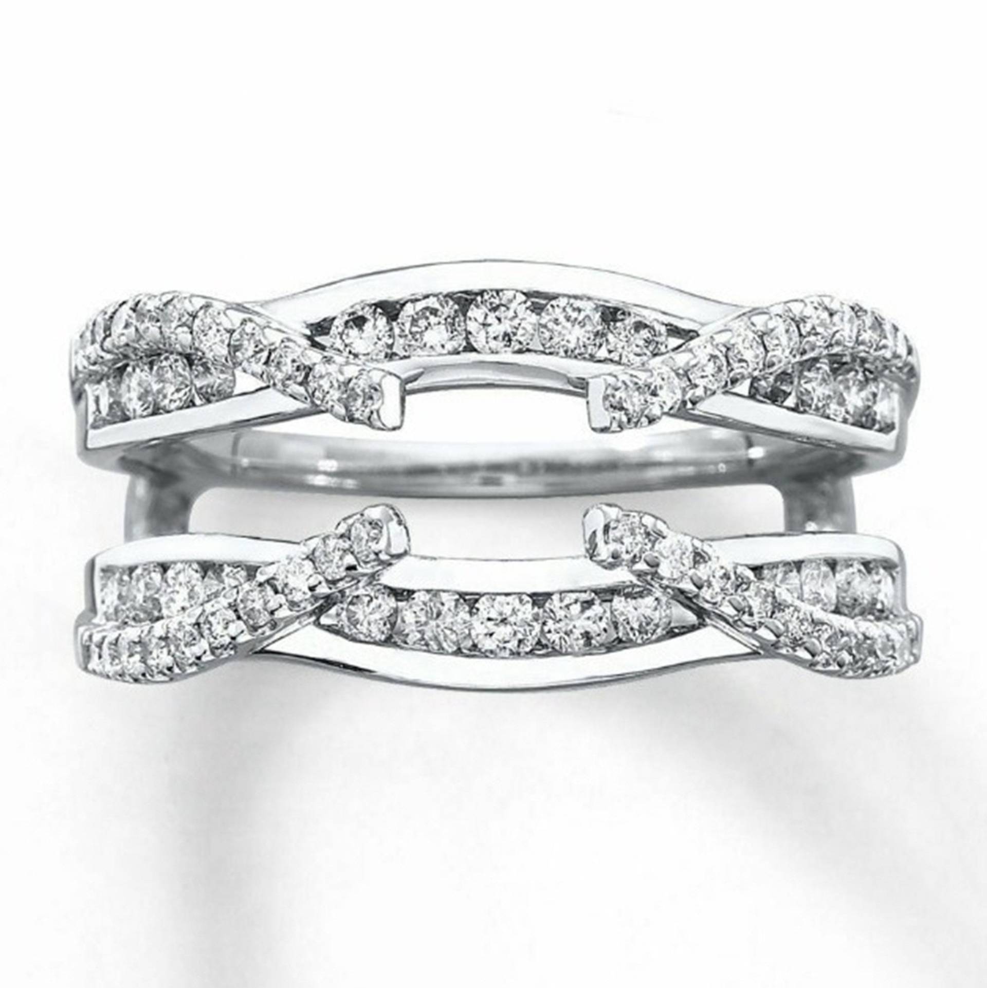 Ring-Enhancer, 1 Kt Rund Moissanite Diamant Verlobungsring Schutz, Frauen Ehering Wickelband, Geburtstagsgeschenk Für Sie, Sterling Silber von ViaanaJewels