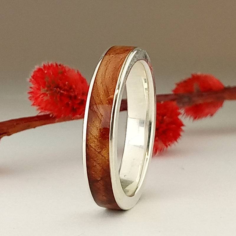 Silber- Und Wacholderholzring - Original Eheringe Unisex Ringe von ViademonteJewelry