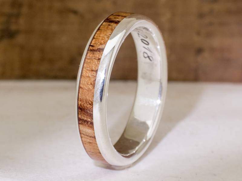 Silberring Und Zebraholz - Silberringe Ehering Ideen von ViademonteJewelry