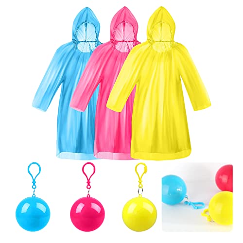 Viaky 3 Stück Einweg-Regenponchos, tragbar, wasserdicht, Ball mit Schlüsselanhänger-Haken für, Erwachsene, Notfall-Regenmäntel für Wandern, Camping, Outdoor-Aktivitäten, Himmelblau/Rosa/Gelb Viaky 3 Stück Einweg-Regenponchos, tragbar, wasserdicht, Ball mit Schlüsselanhänger-Haken für, Erwachsene, Notfall-Regenmäntel für Wandern, Camping, Outdoor-Aktivitäten, Himmelblau/Rosa/Gelb von Viaky