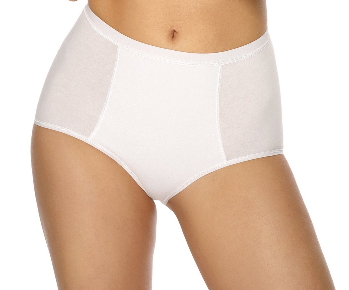 Viania Miederhose 147200 (1-St., 1) Miederslip Light Control Baumwolle/Elasthan 95/5 flache Nähte elastisch hoher Tragekomfort Farbe Weiß von Viania
