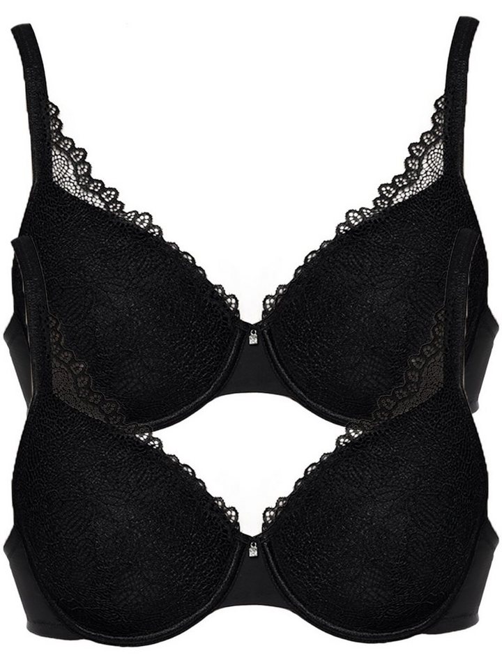 Viania Set: Schalen-BH 2er Pack Spacer Bügel BH Leni (Spar-Set, 2-tlg) Materialmix von Viania